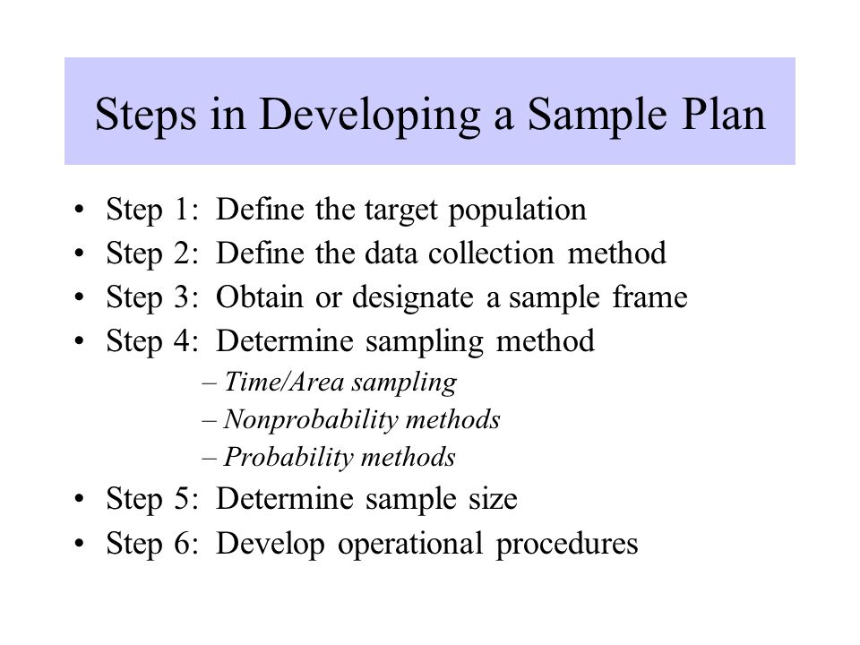 Population sampling methodologies